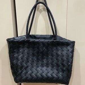 Rachel Zoe black braided tote bag ~ Approximately 19”x 12” tall